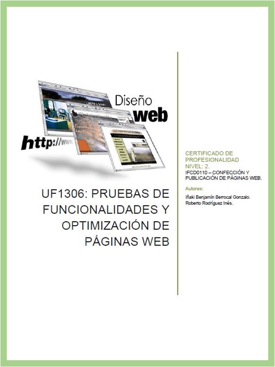 UF1306 Pruebas de funcionalidades y optimización de páginas web